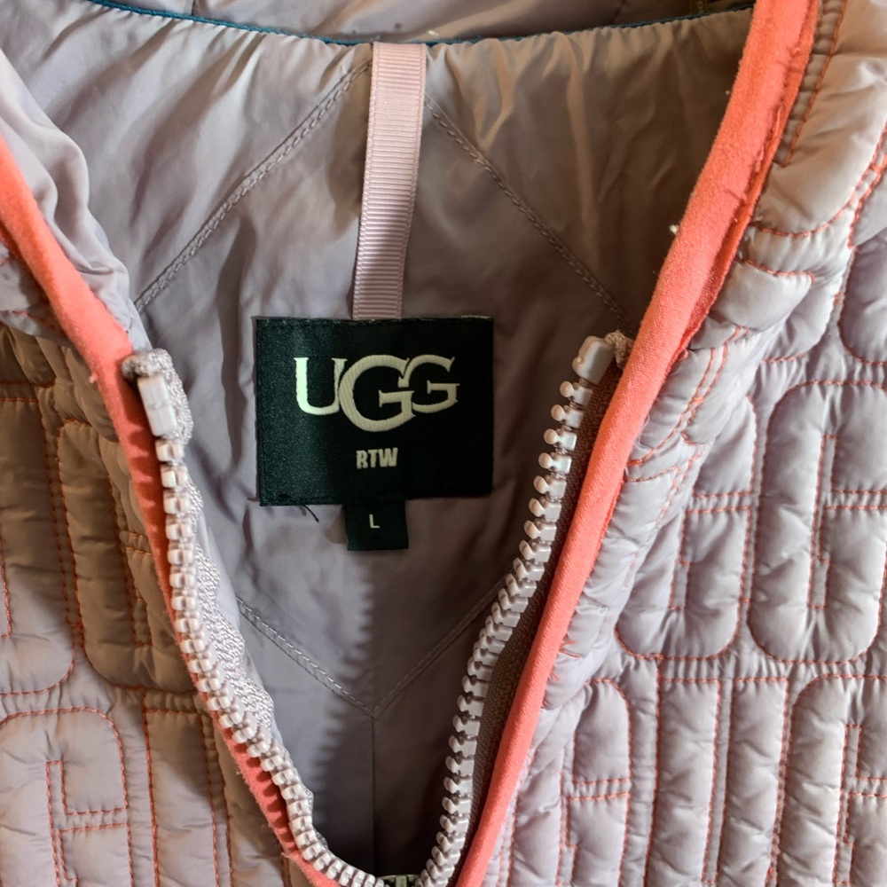 UGG Iggy Womens Pink Salt Colorblock Hooded Serpa Jacket - L - Picture 5 of 13